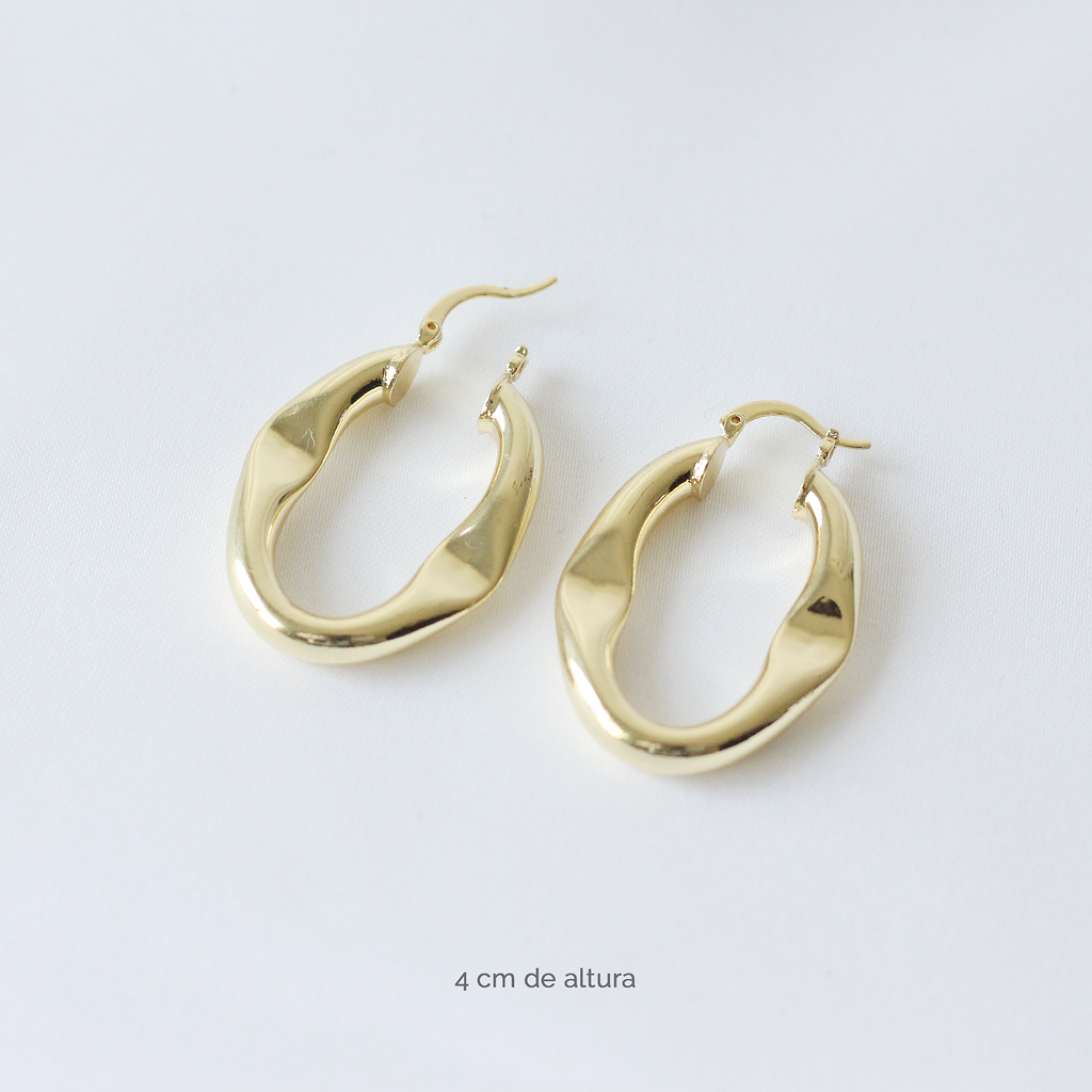 Aretes de Aro Irregulares Dorados