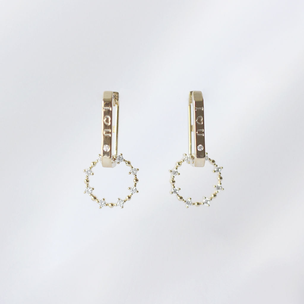 Aretes I Love You  Dorados